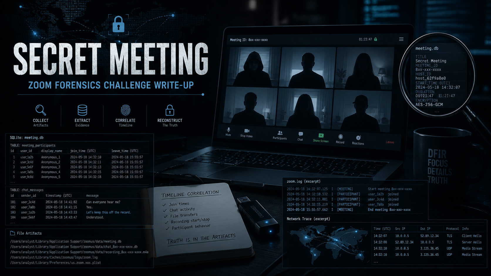 Secret Meeting Zoom Forensics Challenge Write-up